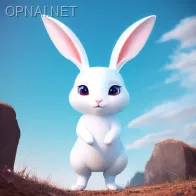 Enchanting White Rabbit with Carrots