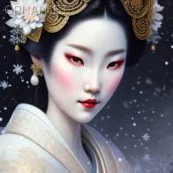 Ethereal Geisha in Snow