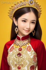 Radiant Beauty in Vibrant Ao Dai