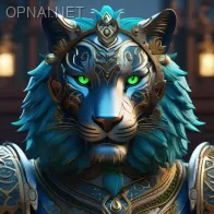 Anthropomorphic Blue Tiger: Digital Masterpiece