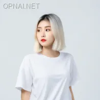 Mysterious Asian Girl with Two-Tone Hair
