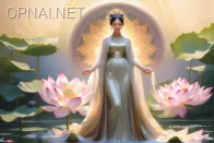 Ethereal Lotus Goddess in Digital Art