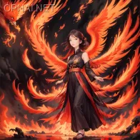 Phoenix Girl in Flames