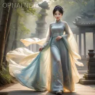 Enchanting Ao Dai Goddess in the Celestial Fantasy...