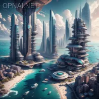 Ethereal Utopia: Futuristic City Above the Ocean
