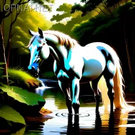 Majestic Horse in Vietnam's Lush Forest: A Tranquil...