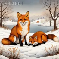 Winter's Ballet: Foxes and Cats in Harmonious...