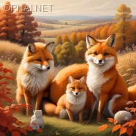 Enchanted Autumn: Foxes and Cats in Nature's...
