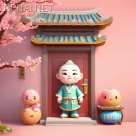 Colorful Chinese Guardian Deities: A C4D Animated...
