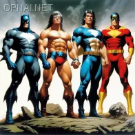 Triumphant Quartet: A Fusion of Superhero Mastery...