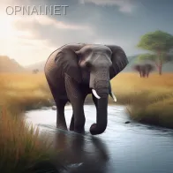 elephant walking around stream 8k image