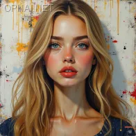 figurative art, medium full shot painting of a beautiful...