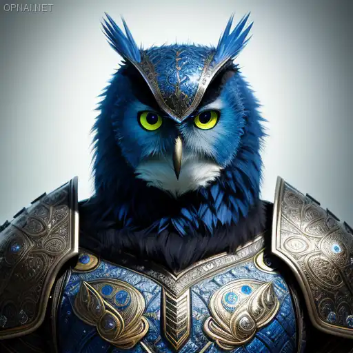 Digital Masterpiece: The Enchanting Blue Owl