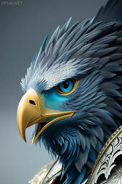 Digital Artistry: Majestic Blue Eagle in 8K