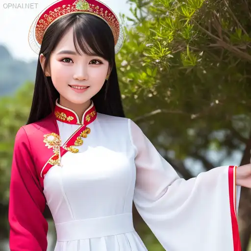 Graceful Beauty in Traditional Vietnamese Áo Dài
