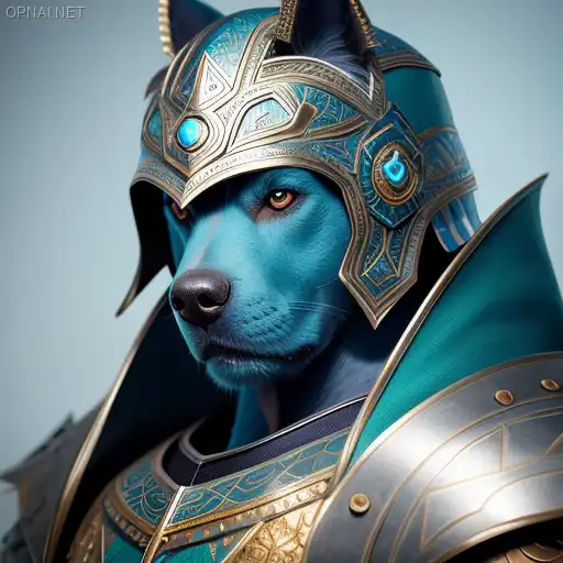 Digital Marvel: Anthropomorphic Blue Dog