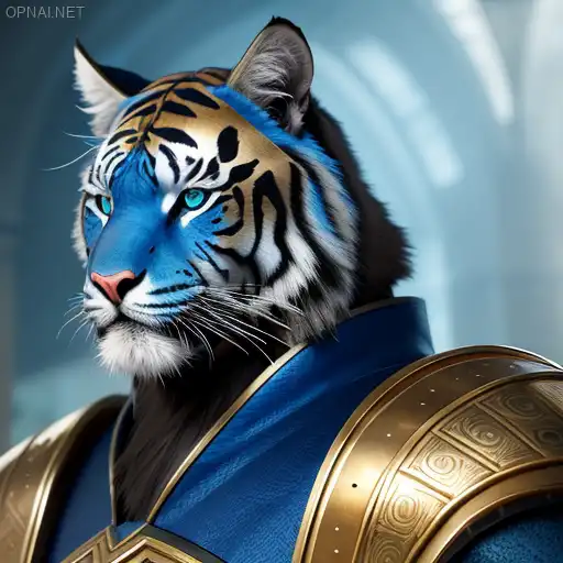 Majestic Blue Tiger: A Digital Masterpiece