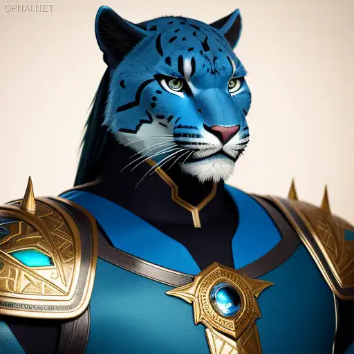 Digital Marvel: The Anthropomorphic Blue Panther