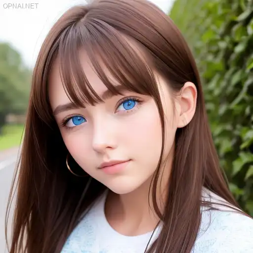 Enchanting Beauty: Brown Hair and Blue Eyes
