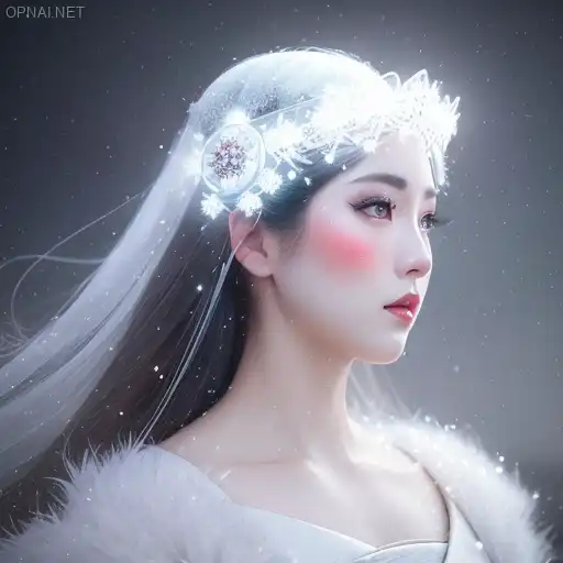 Snow-White Geisha: Digital Masterpiece
