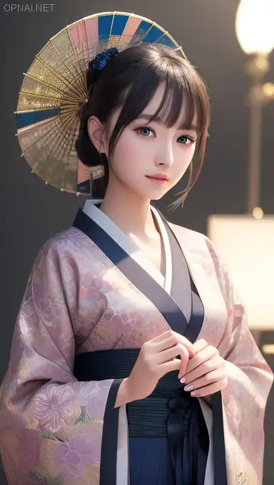 Ethereal Kimono: Digital Artistry Masterpiece
