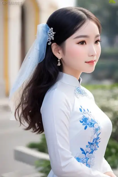 Graceful Vietnamese Beauty in Áo Dài