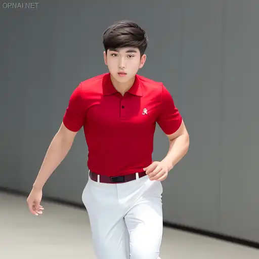 Young Asian Man in Stylish Stride