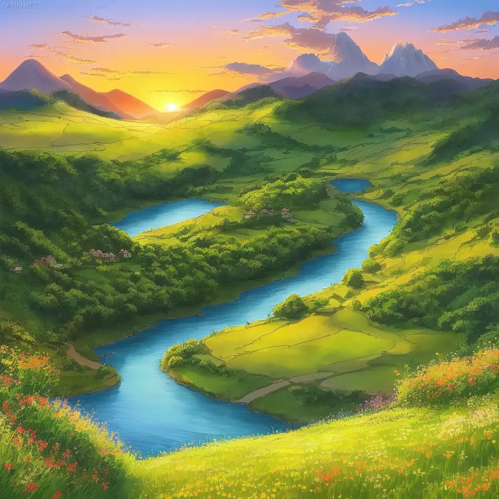 Sundown Serenity in Ghibli's Realm