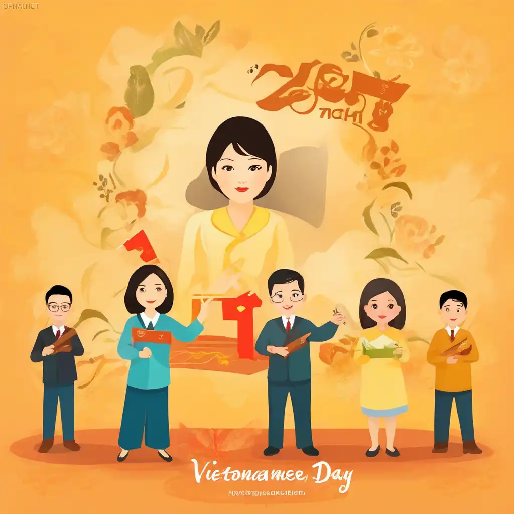 Bức tranh Chúc Mừng Ngày Nhà Giáo Việt Nam