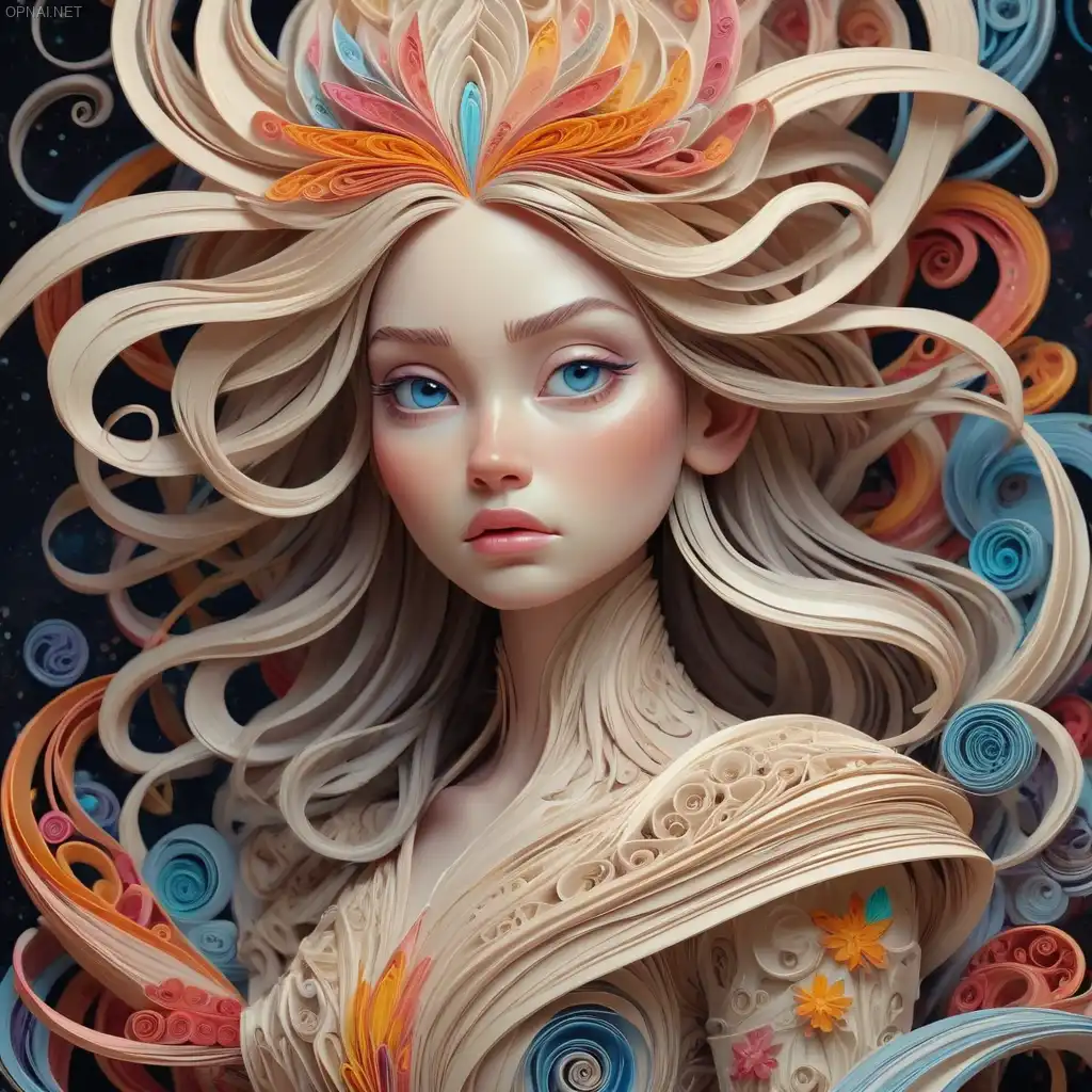 Quilled Sand Spirit: A Tapestry of Imagination