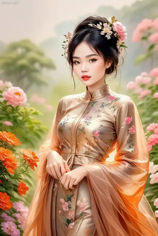 Ethereal Beauty: A Vietnamese Woman's Radiance...