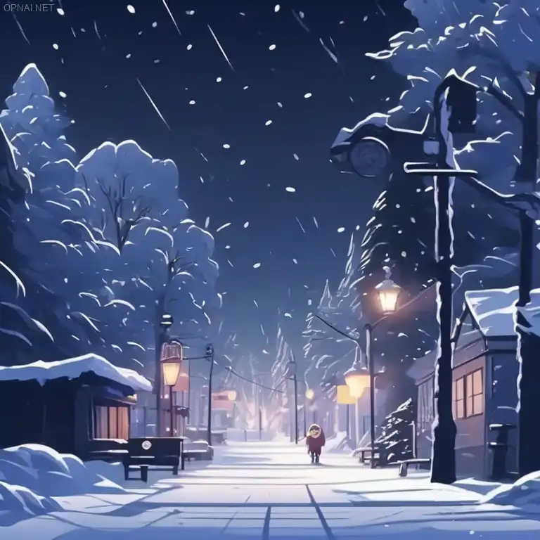 银色蝶舞：冬夜神秘景象