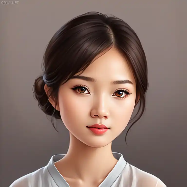 Radiant Lantern Vendor: Portrait of a Graceful Asian...