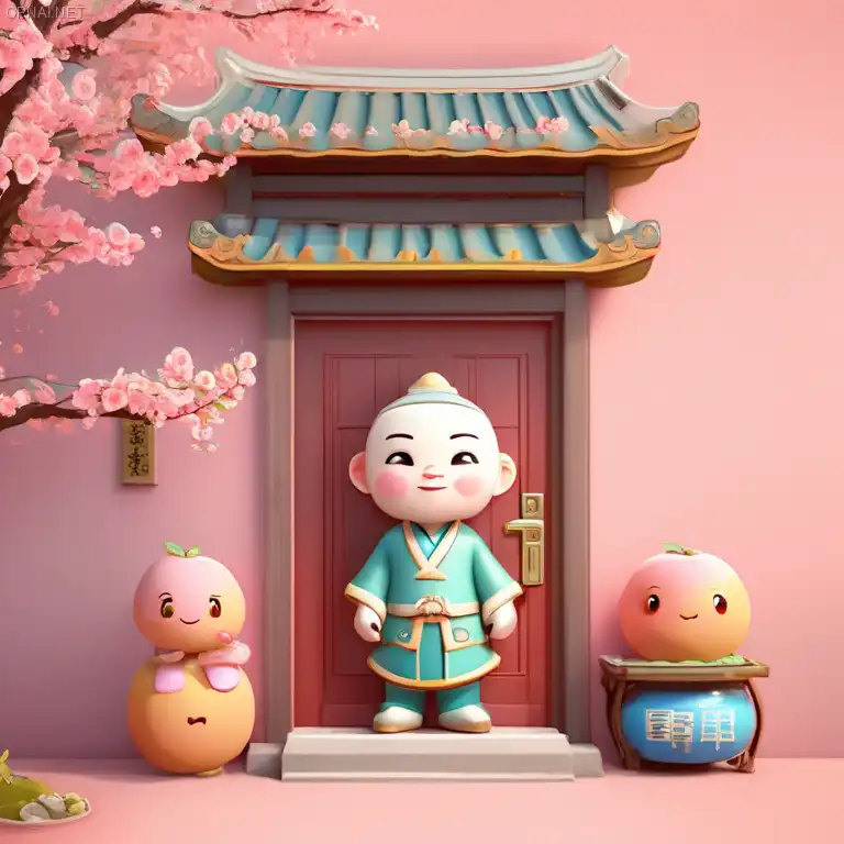 Colorful Chinese Guardian Deities: A C4D Animated...
