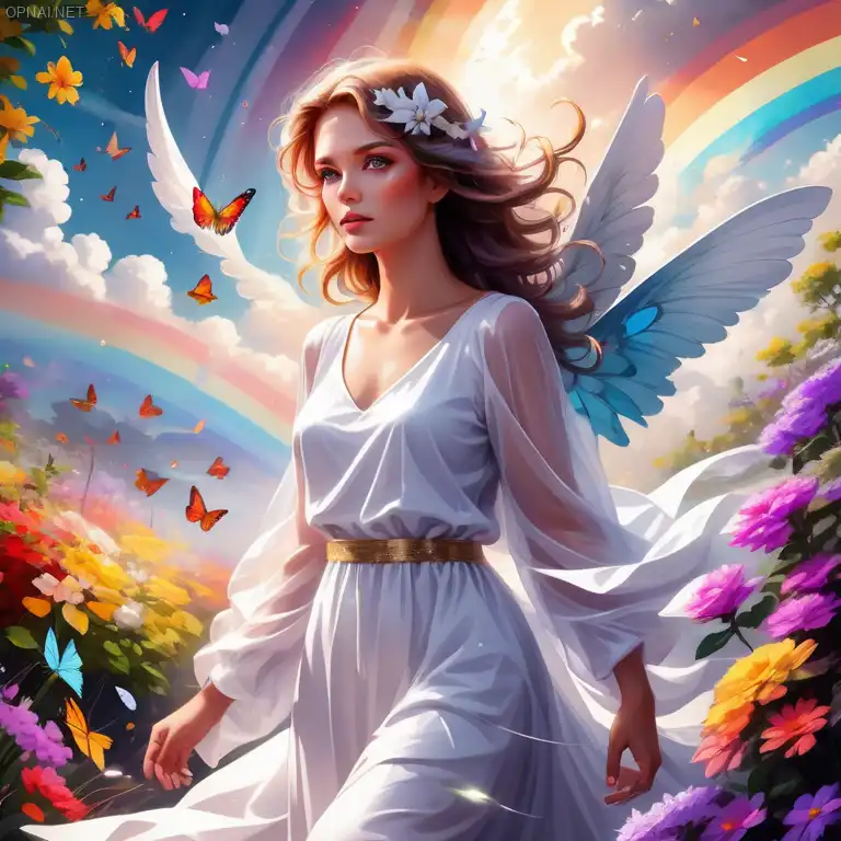 Divine Radiance: An Angel Amongst Celestial Sple...