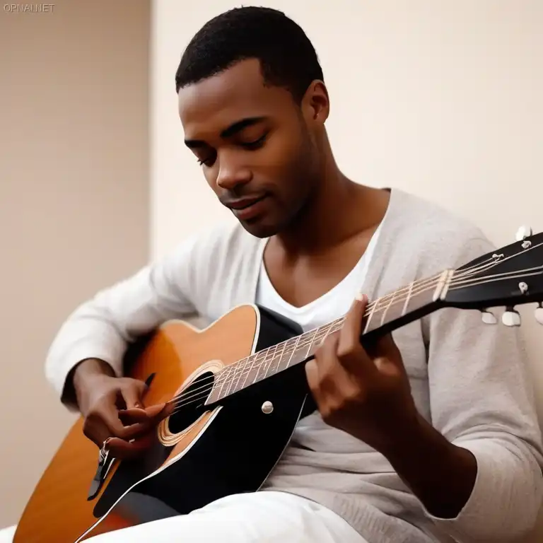 Soulful Serenade: A Charismatic Black Guitarist Transforms...