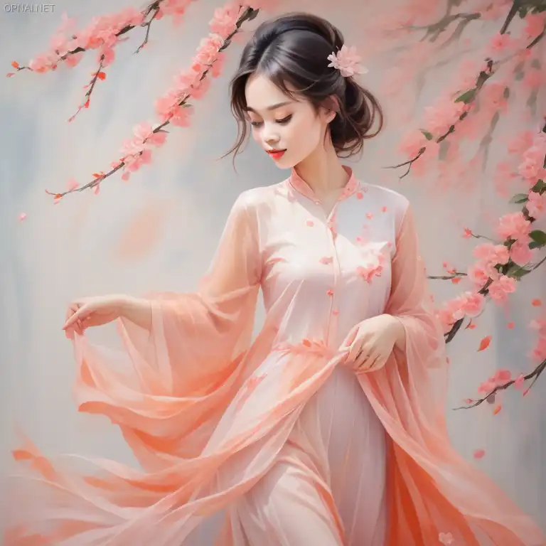 Blossoming Elegance: A Vibrant Portrait of Vietnamese...