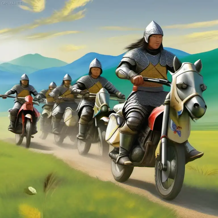 Mongol motorcycle warriors