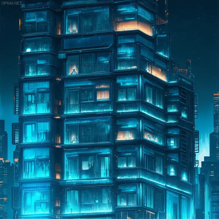 penthouse, arhitecture, cyberpunk theme, futuristic,...