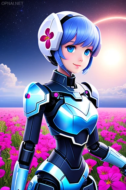 Stardust Serenade: The Romantic Robot Girl of the Cosmos