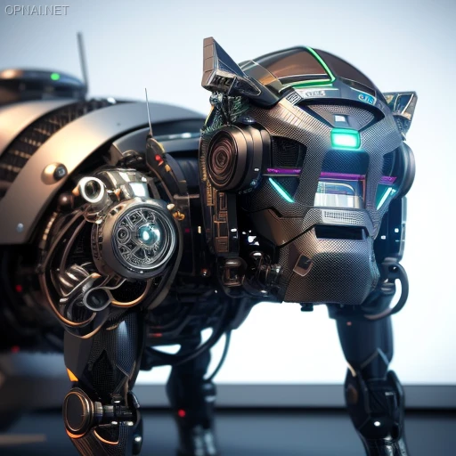 Hyper-Detailed Mech Dog Cybernetic Artwork