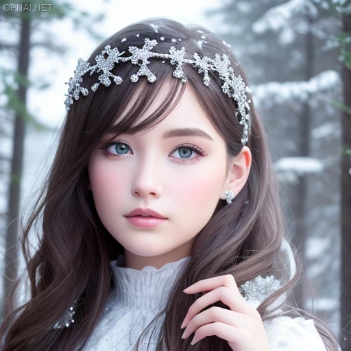 Enchanting Snow Princess in Forest