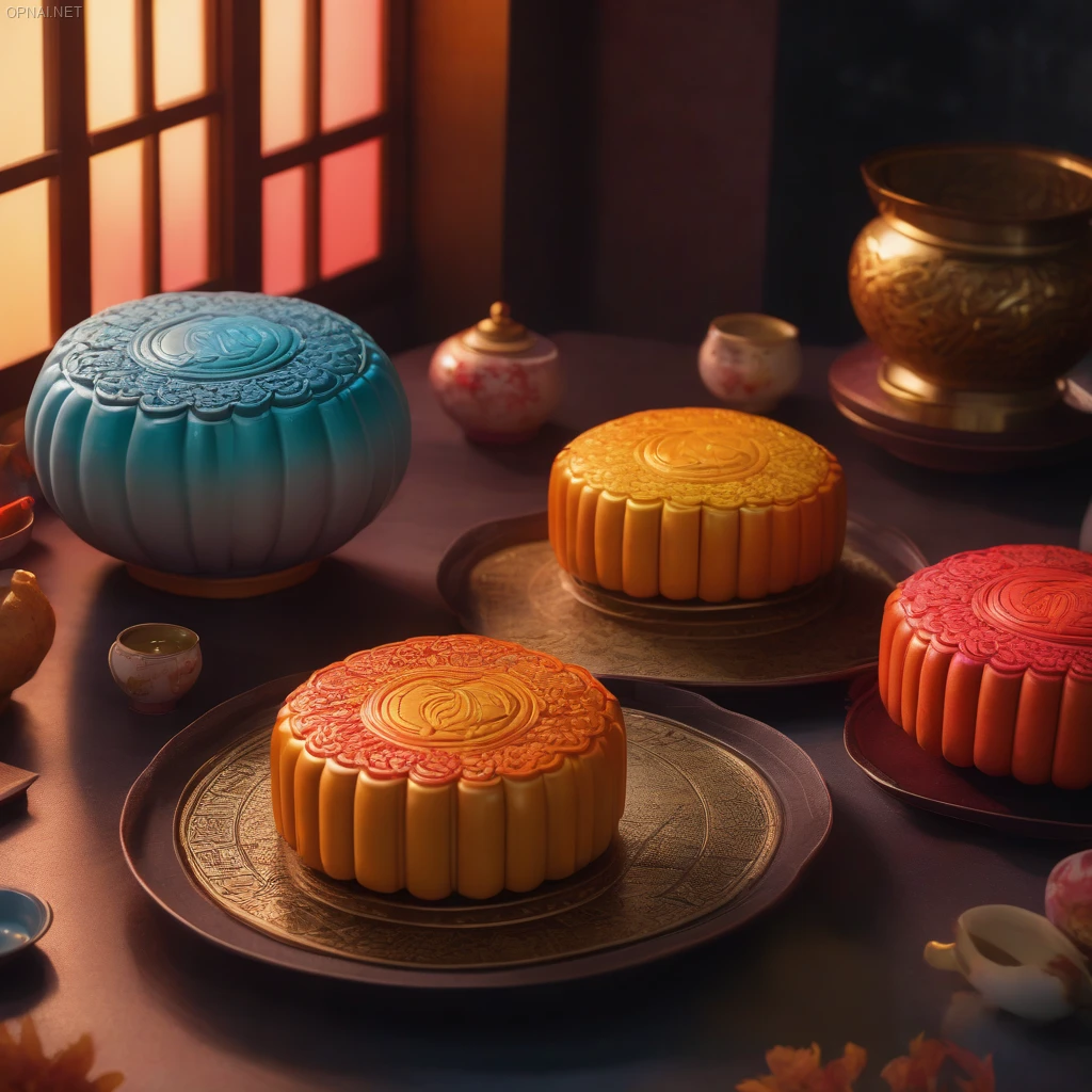 Celestial Hyperrealism: The Colorful Moon Cake